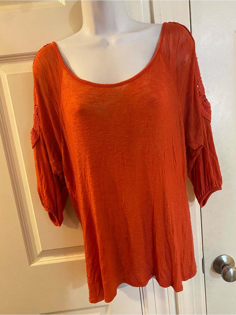 Women's Scoop Neck Lightweight Orange Top